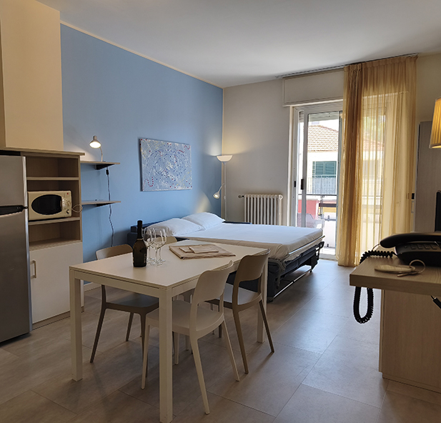 Foto dell'interno di un appartamento del Residence La Palma